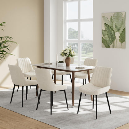COLAMY Velvet Dining Chairs Set of 6, Velvet Chairs for Dining Room with Metal Legs and Thick Seat Cushion