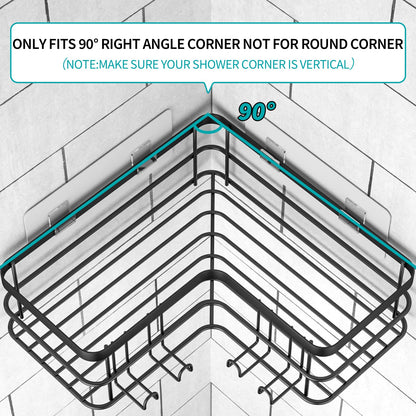 Yazoni Corner Shower Caddy 2 Pack - Bathroom Shelves No Drilling, Rustproof Stainless Steel Shower Storage Rack