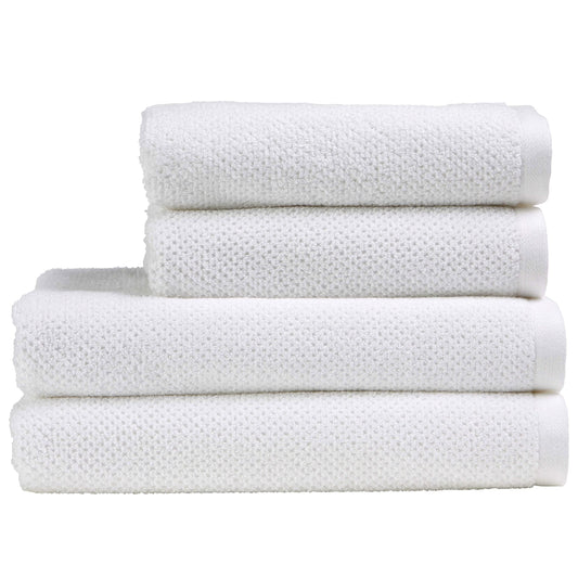 Christy Brixton 4 Piece White Towel Set | 100% Cotton | Ultra Soft | Super Absorbent | 600GSM | 2 Bath Towels 2 Hand Towels
