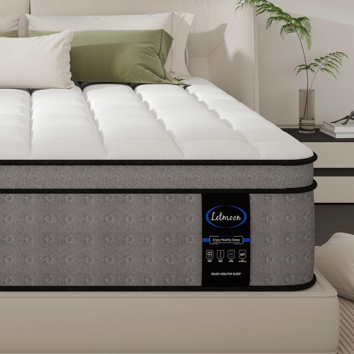 LETMOON Double Memory Foam and Pocket Sprung Hybrid Mattress