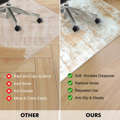 Office Chair Mat 90 x 120 cm, Floor Protector for Office Chair, Anti-Slip