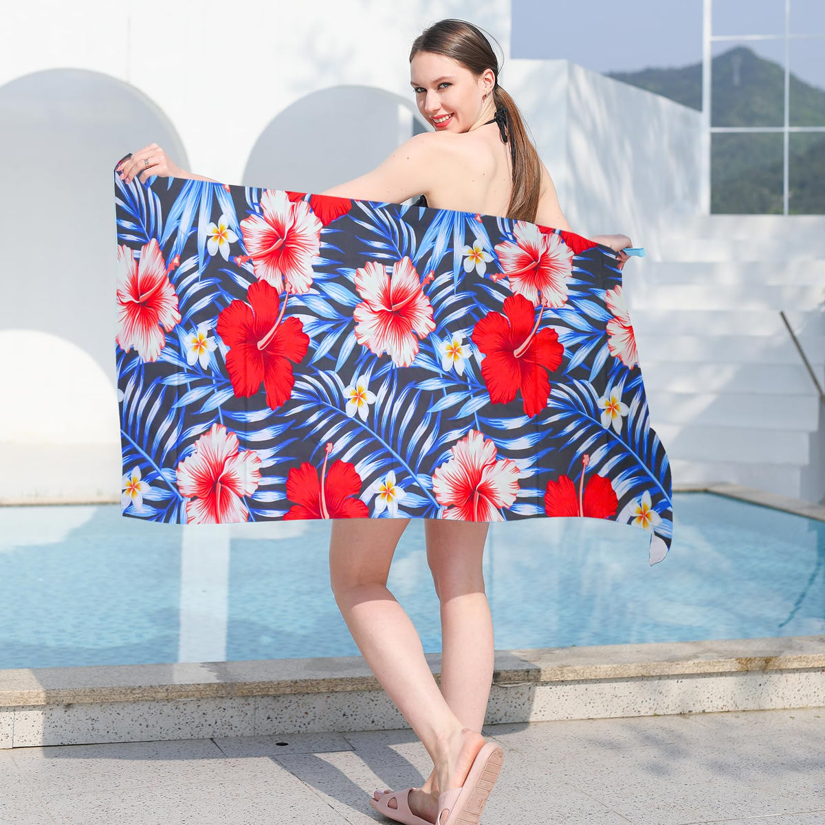 Vorvowry Microfibre Beach Towels for Adults Women Men Extra Large Lightweight Quick Dry Sand Free Travel Towel Double Sided Printing for Swim Sports