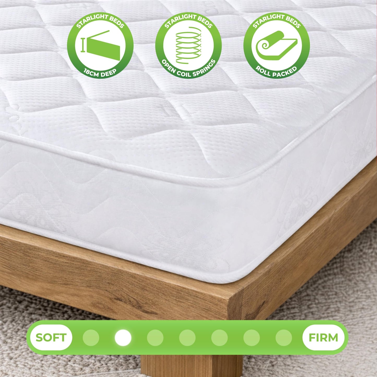 Starlight Beds CoolTouch Classic White Sprung EU 80 x 200 Mattress