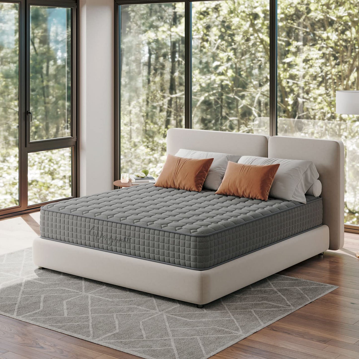 Vesgantti European Single Mattress Hybrid Mattress 90x200x25cm, Grey