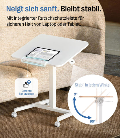 MAIDeSITe Fit Pro Over Bed Table with Wheels, Height Adjustable Desk