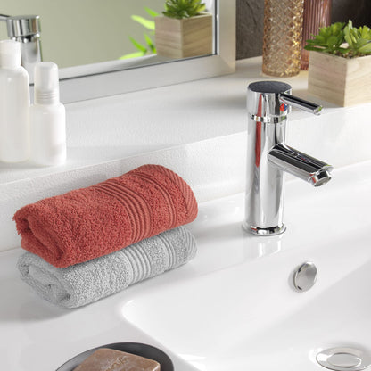 Douceur d'Intérieur, Guest Towel (30 x 50 cm) Tendresse Terracotta, Plain Sponge