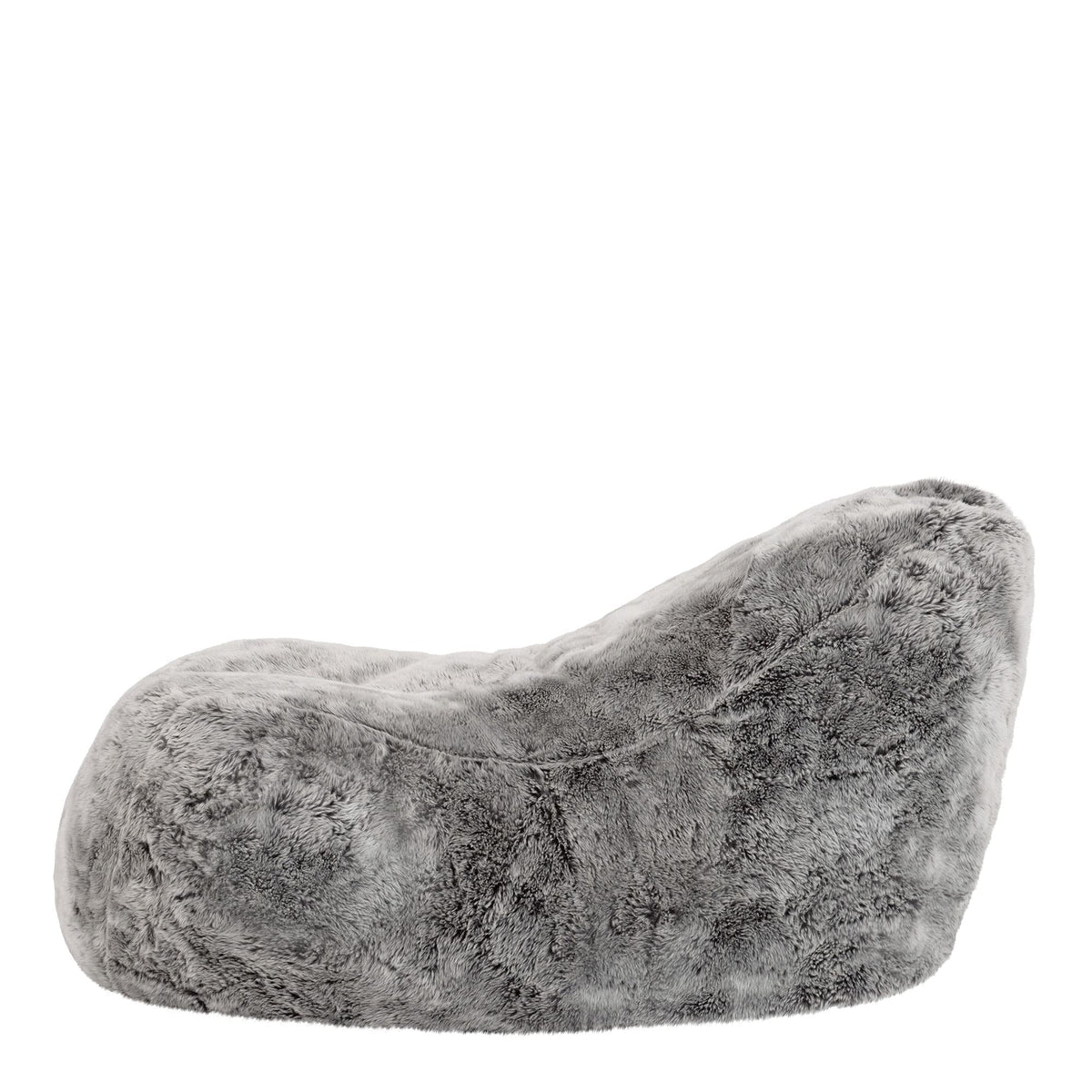 icon Lounger Faux Fur Fluffy Bean Bag Chair with Filling Included, Grey