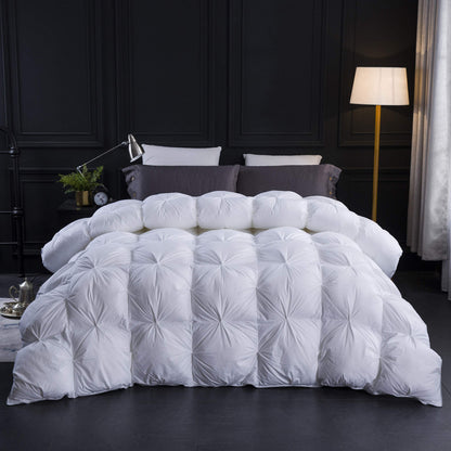 Three Geese Super King Size Duvet 7.5Tog,Goose Feather Down Duvet Ideal for Spring and Summer, 100% Organic Cotton Cover, Double Quilt Bed Comforter