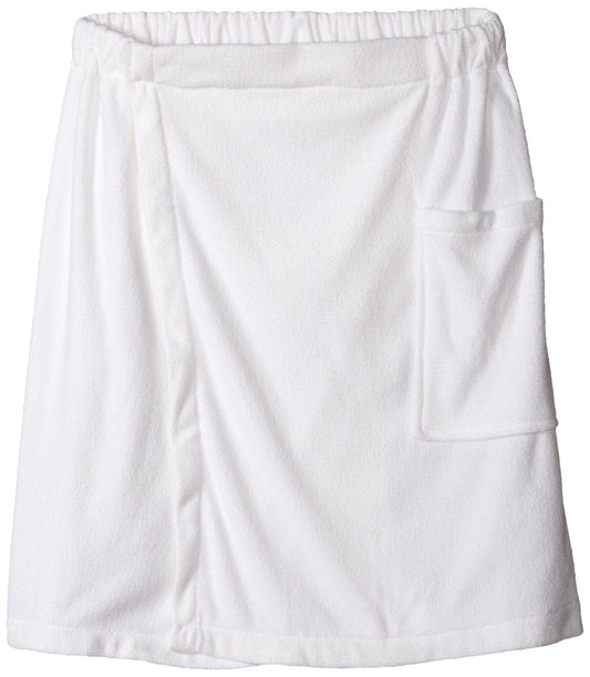 DII Men's Adjustable Shower Wrap with Velcro, 54x20, White