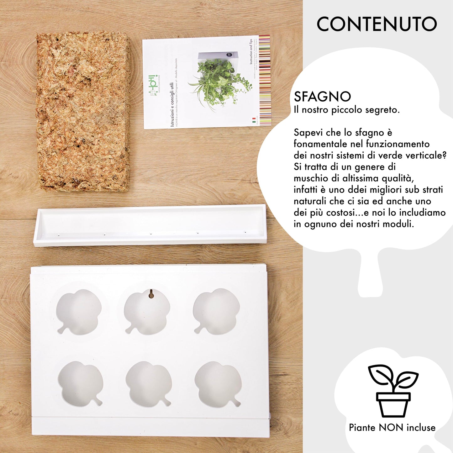 Ortisgreen HOH, Indoor and Outdoor Wall Mount Hanging Multi Plant Pot In White (ABS Plastic) with Natural Substrate and Instruction Included, Hanging