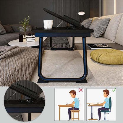 Laptop Desk for Bed, Laptops Tray Desk with 7 Different Angles, Foldable Laptop Bed Table with Storage Drawer and Cup Holder