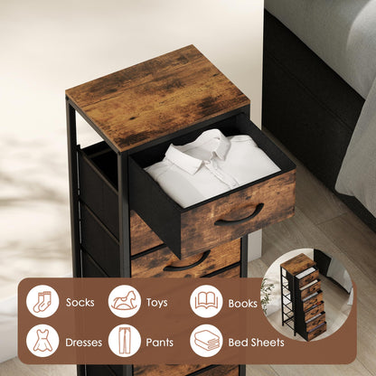 Turosur Chest of Drawers, Tall Chest of Drawers with 6 Fabric Drawers, Fabric Dresser for Bedroom, Living Rooms, Entryway Hallway