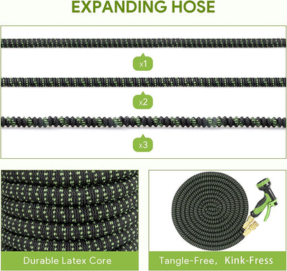 Garden Hose 75FT Expandable Garden Hose Kink-Free Flexible Water Hose with 10-Pattern Spray Nozzle