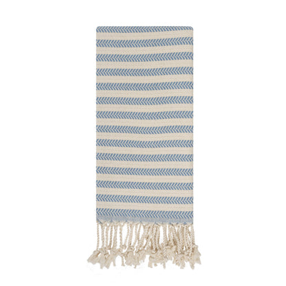 Blue Beach Turkish Towel Striped - 90 x180cm Large Turkish Hammam Peshtemal Towel - Super Absorbent, Quick Dry, Lightweight