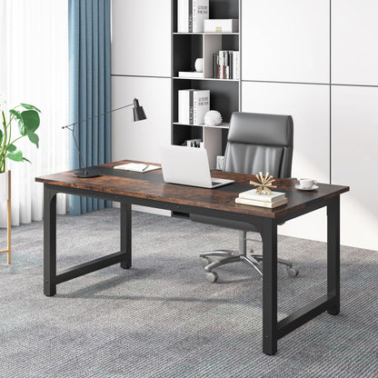 Tribesigns 63” Executive Desk, Large Office Computer Desk with Thicken Frame, Modern Simple Workstation Business Furniture for Home Office