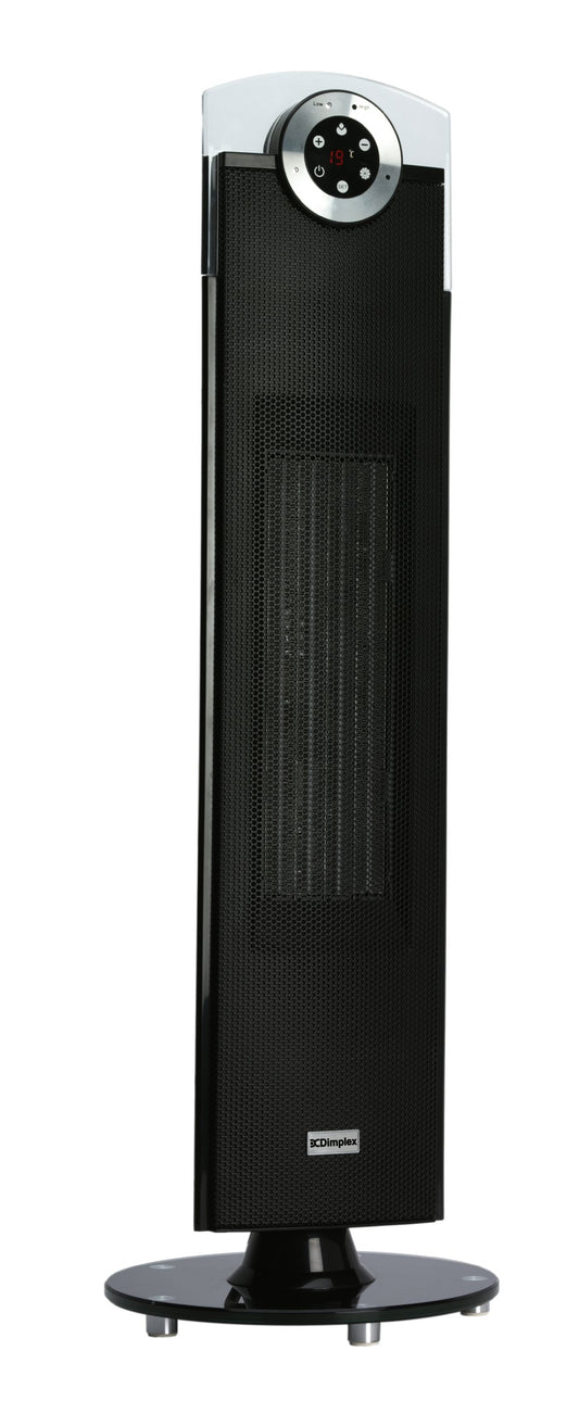 Dimplex DXSTG25 Studio G 2.5 kW Ceramic Tower Heater, Portable Electric Freestanding Ceramic Fan Heater, Motorised Oscillation, Floor Standing with