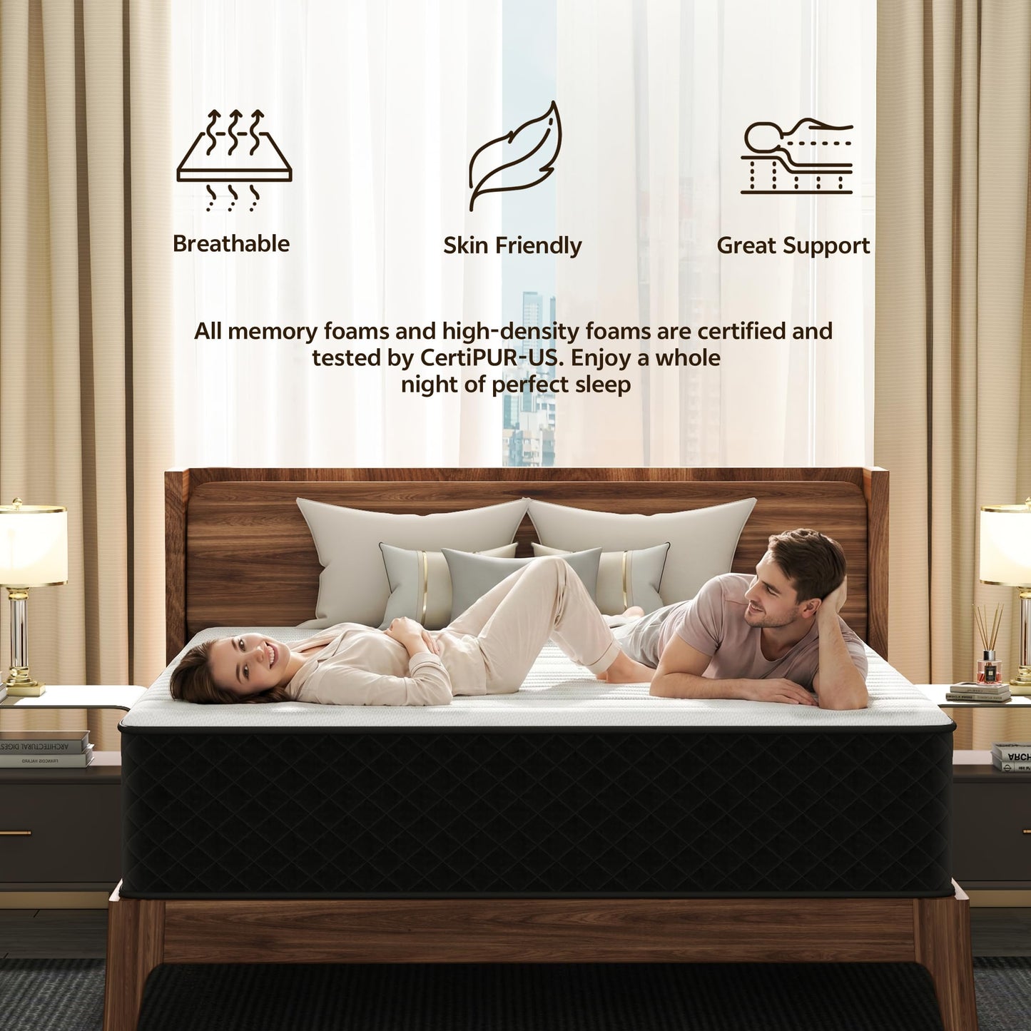 Matoresu Hybrid Firm Single Mattress 3ft for Back Pain 25cm Pocket Sprung 7-Zone OEKO-TEX Certified