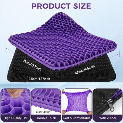 Nymblis Gel Seat Cushion, Cool Honeycomb Cushions with Cloth Cover, 42cm