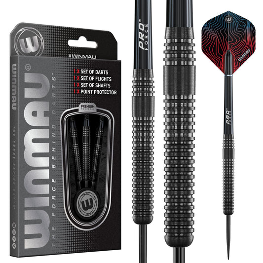 WINMAU Solaris Pro Specialist Tungsten 23 Gram Steel Tip Darts Set with Flights and Shafts (Stems)