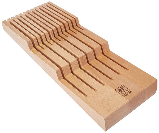 Zwilling Knife Holder for Drawers, Drawer Insert, for 12 Knives, 41 x 15.5 x 4.8 cm.  Wood, Braun