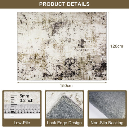 Homcomodar Office Chair Mats for Hardwood Floor 90x120cm Computer Chair Mat for Home and Office Floor Mat for Office Chair Non Slip Rubber Mats(Taupe)