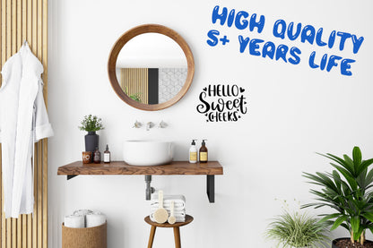 Hello Sweet Cheeks Bathroom Accessory, Cute Stickers - Funny Toilet Sticker, Bathroom Sign, Toilet Lid Decal, Bathroom Wall Art