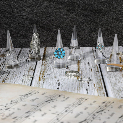 KALIONE 6Pcs Acrylic Ring Holder Ring Display, Transparent Jewelry Display Stand, Acrylic Ring Display Stand Set