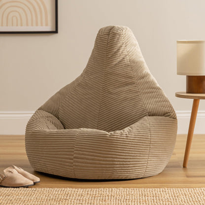 icon Dalton Cord Bean Bag with Filling Included, Set of 2, Beige