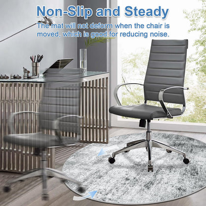 Capslpad Office Chair Mats for Hardwood Floor ø120cm Round Non-Slip Modern Abstract Home Multi Purpose Chair Mat Low Pile Floor Protector Chair