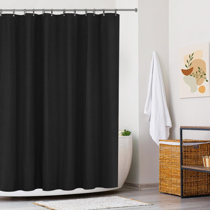 KAIMEIYU Shower Curtain Polyester Bath Curtains Heavy Duty with 12 Metal Hooks Bathroom Curtain Washable Waterproof for Bathtub and Bathroom 180 x