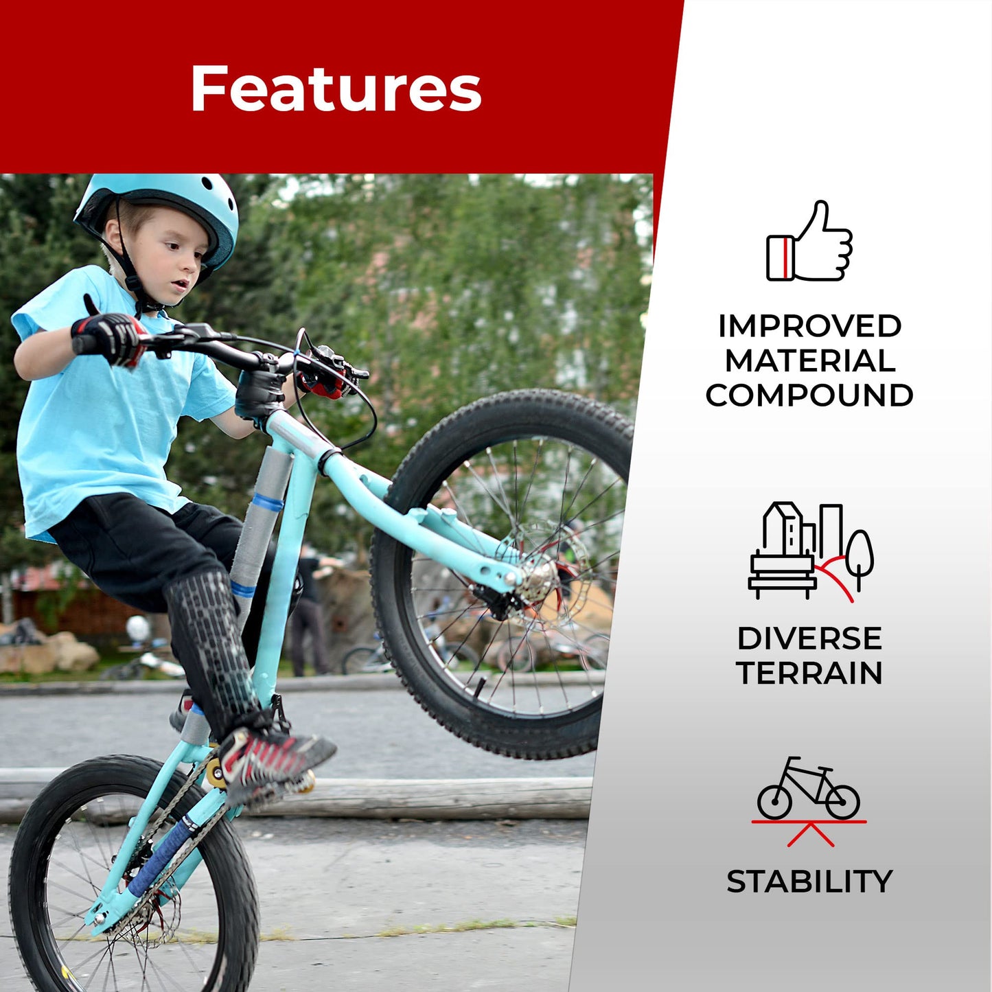 Fincci 20x1.75 Inch Bike Tyres, 47-406 ? Pack of 2, Tires for BMX, MTB, Mountain, Offroad, and Kids' Bicycles