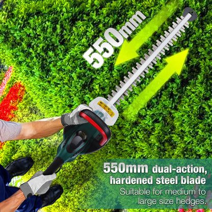 POSENPRO 600W Corded Electric Hedge Trimmer Pruner, 550mm Electric Hedge Cutter, Bush Tree Cutter, Corded Garden Cutting & Trimming Hedge, 6m Cable