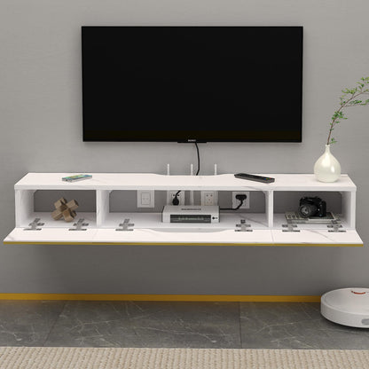 Pmnianhua Floating TV Unit, Wall Mounted TV Cabinet, Floating Shelves with 3 Doors