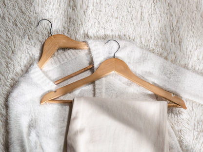 StorageWorks Wooden Coat Hangers 20 Pack, Heavy Duty Natural Wood Hangers for Clothes, Heavy Duty Coathangers with Shoulder Notches