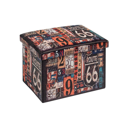 Bonlife Small Foldable Ottoman with Lid, Storage Box, 120kg Capacity