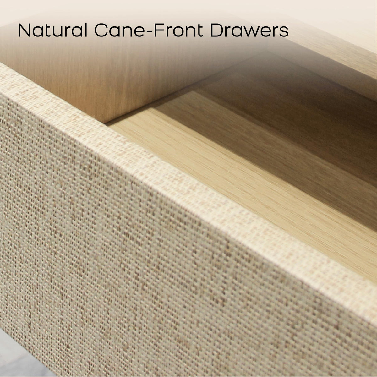 DAWNYIELD Console Table with 2 Rattan Drawers, Wooden Sofa Table