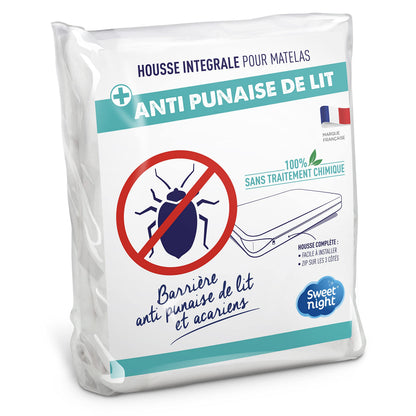 Sweetnight - Full mattress cover 140x190 - 25 cm | Anti-bedbugs and anti-mites | Renove Mattress: Protect Your Mattress Completely | Zipper