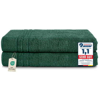 Komfortec Jumbo Bath Towels, 100% Cotton, Quick Dry, 80x200, Dark Green