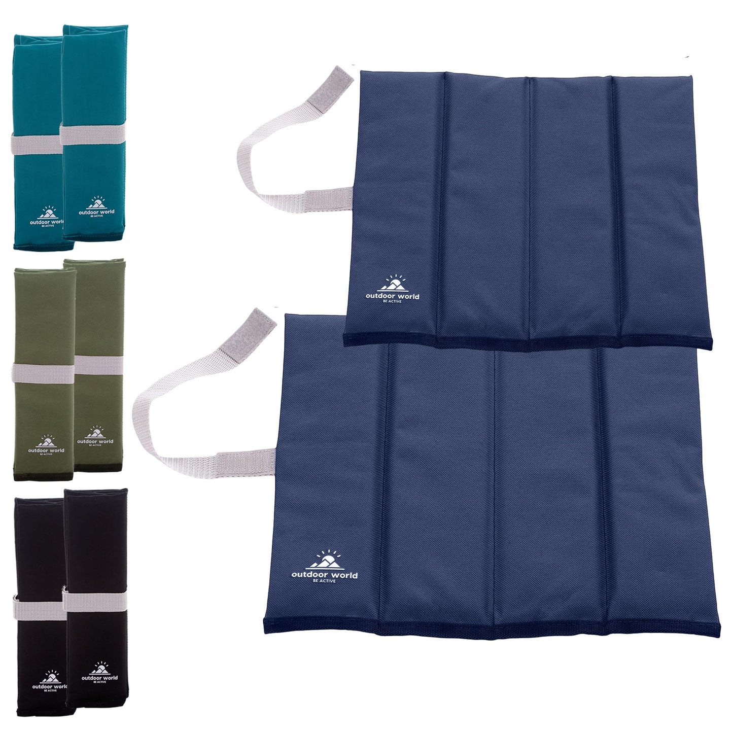 2 x Outdoor World X-Large Folding Sit Mats – Lightweight Waterproof Foam Seat Pad for Camping, Hiking, Festivals & Picnics