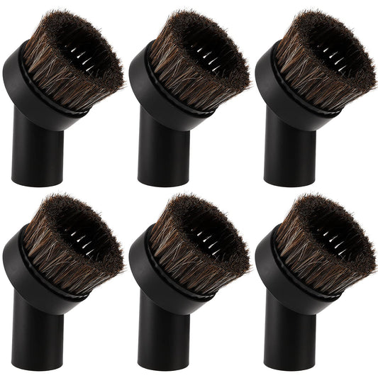 WUWEOT 6 Pack 1.25" (32mm) Vacuum Cleaner Brush Round Dust Brush, 25mm Horse Hair Vacuum Cleaner Attachment Replacement, Black Brush for Most Brand