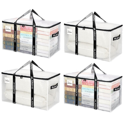 Hilarichic Heavy Duty Moving Bags 97L - Extra Large Storage Bags for Clothes with Strong Zipper & Comfortable Handles, Packing Boxes for Moving House