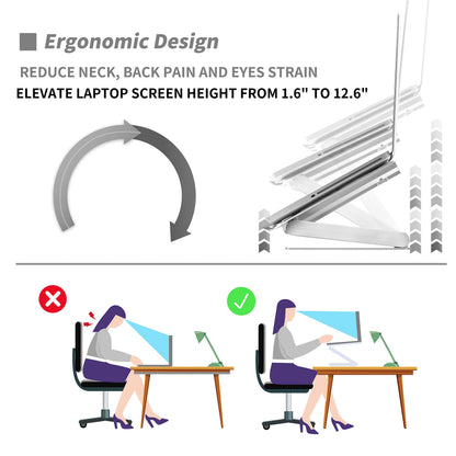 Soundance Laptop Stand Adjustable Laptop Cooling Pad with Fan USB 3.0 Hub Compatible with 10 to 17.3 Inches Notebook Computer