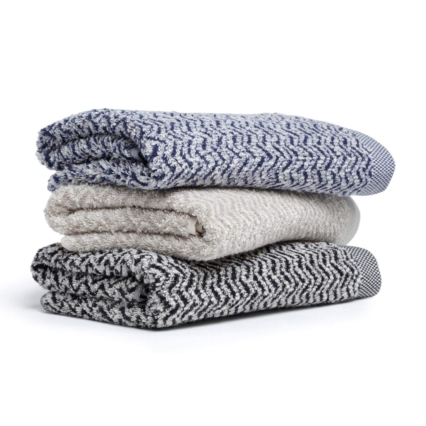 Möve Brooklyn Herringbone Guest Towel 50 x 30 cm 85% Cotton / 10% Viscose / 5% Linen Natural/Black