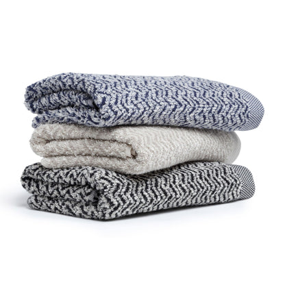 Möve Brooklyn Herringbone Guest Towel 50 x 30 cm 85% Cotton / 10% Viscose / 5% Linen Natural/Black
