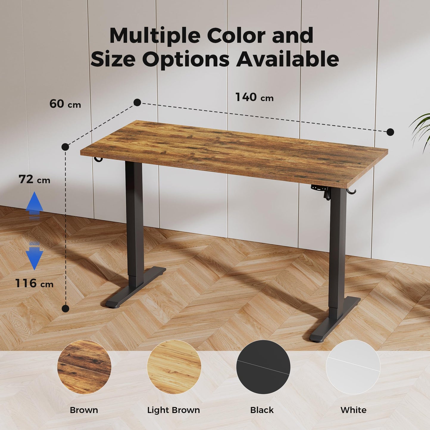 Agilestic Electric Standing Desk, 2 Memory Buttons, 140x60cm
