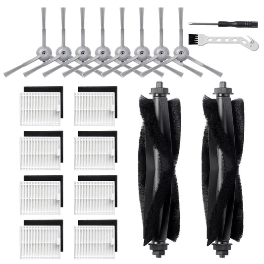 20 Pcs Replacement Part for Eufy L60/ L60 SES/ L50/ L50 SES Robot Vacuum Cleaner, Accessories Kit with 2 Roller Brush, 8 Side Brush, 8 Filters (with
