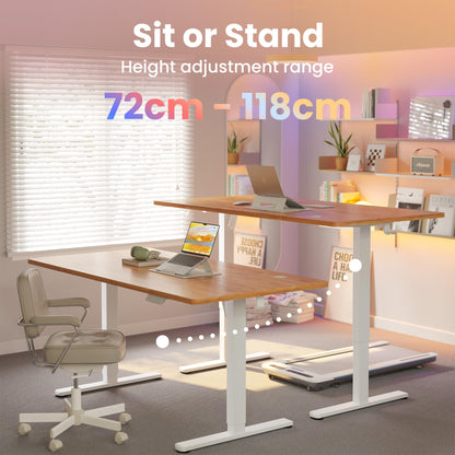 HUANUO Standing Desk 140x80cmcm mit 4 Memory height settings