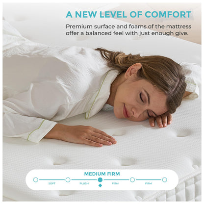Sana Essentials King Mattress 5FT, 7-Zone Pocket Sprung Foam Support for Comfort, Medium Firm Orthopaedic Design, Motion Isolation