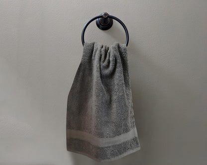 Delara A1 HOME COLLECTIONS Organic Cotton Feather Touch Quick Dry 700 GSM Hand Towel, Sharkskin Grey 20"X30" (Pack of 6)