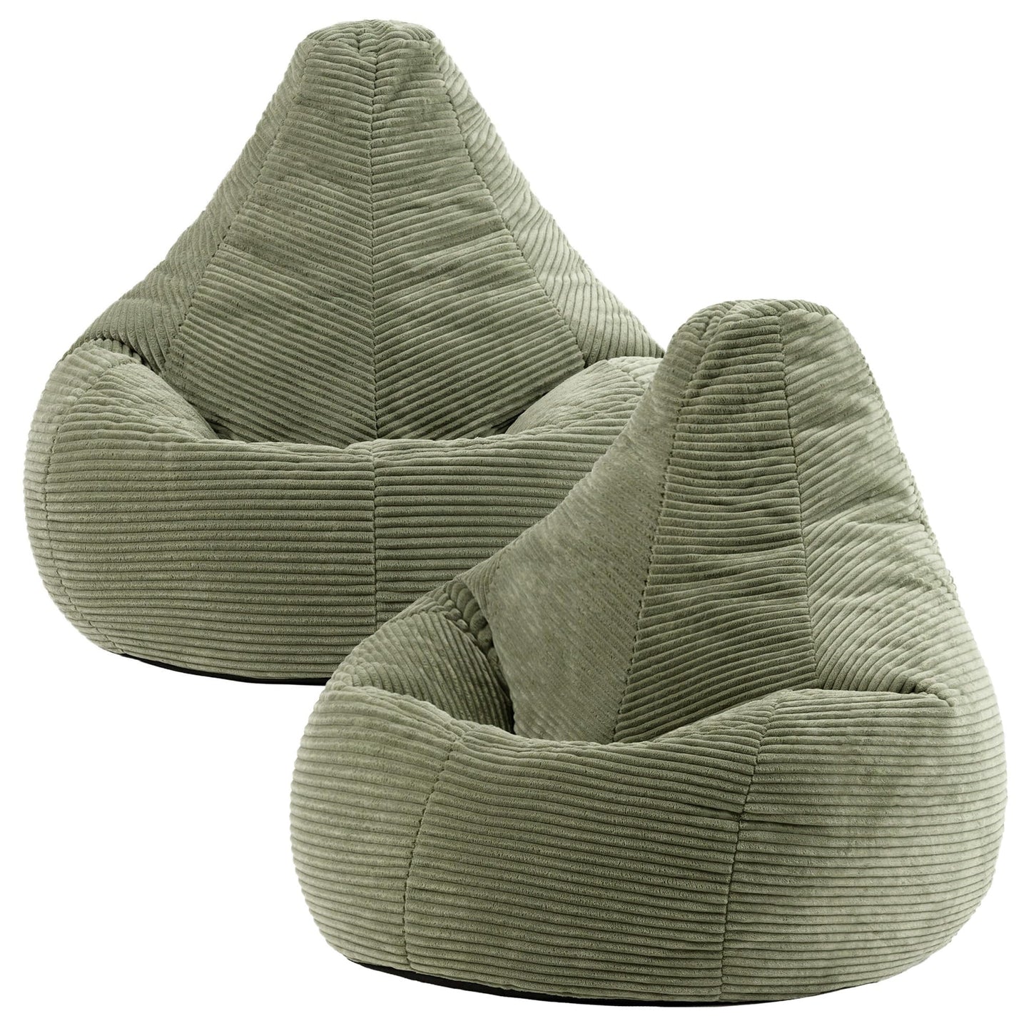 icon Dalton Cord Bean Bag with Filling Included, Set of 2, Green